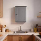 Gray Bathroom Wall Cabinet 1 Door 1 Shelf