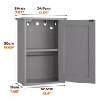 Meuble haut de salle de bain gris 1 porte 1 étagère