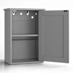 Meuble haut de salle de bain gris 1 porte 1 étagère