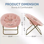 Chaise d'extérieur 2 pièces, Fauteuil lune confortable avec cadre en métal pliant, Siège accent floral pliable pour adultes, adolescents, chambre à coucher, dortoir ou salon