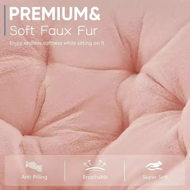 Chaise d'extérieur 2 pièces, Fauteuil lune confortable avec cadre en métal pliant, Siège accent floral pliable pour adultes, adolescents, chambre à coucher, dortoir ou salon