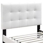 Lit plateforme contemporain en similicuir avec tête de lit rectangulaire réglable