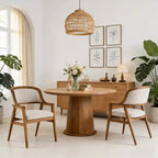 Chaises de salle à manger capitonnées en hévéa de style Mid-Century Modern, lot de 2