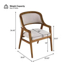 Chaises de salle à manger capitonnées en hévéa de style Mid-Century Modern, lot de 2