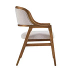 Chaises de salle à manger capitonnées en hévéa de style Mid-Century Modern, lot de 2