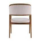 Chaises de salle à manger capitonnées en hévéa de style Mid-Century Modern, lot de 2