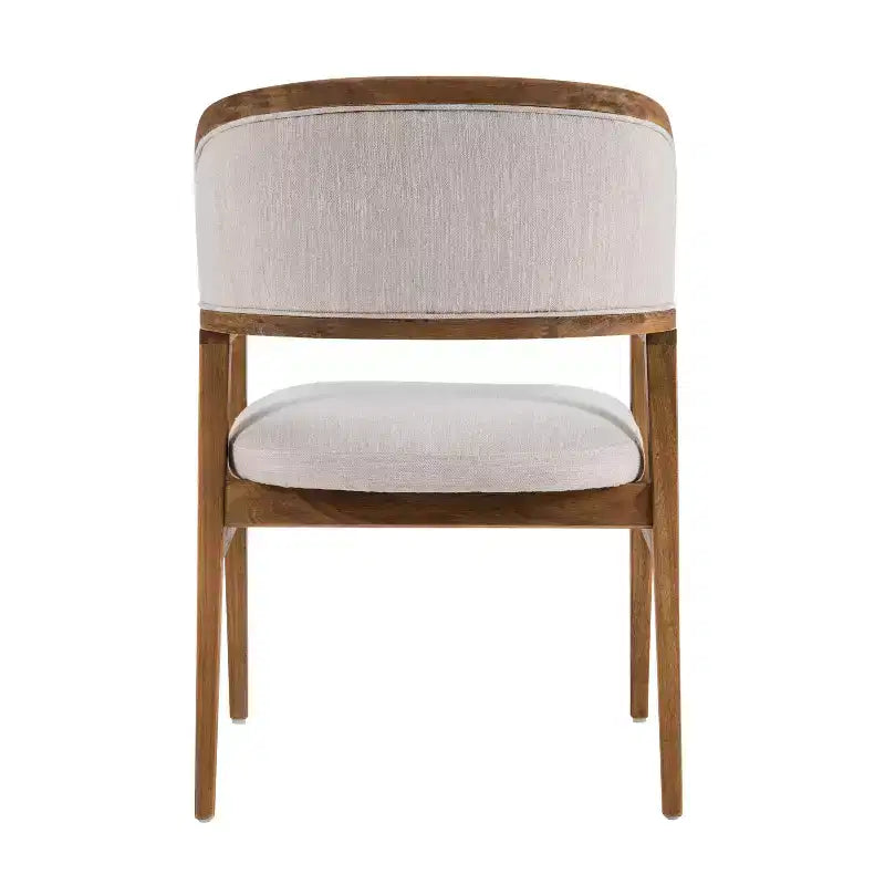 Chaises de salle à manger capitonnées en hévéa de style Mid-Century Modern, lot de 2