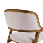 Chaises de salle à manger capitonnées en hévéa de style Mid-Century Modern, lot de 2