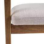Chaises de salle à manger capitonnées en hévéa de style Mid-Century Modern, lot de 2