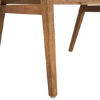 Chaises de salle à manger capitonnées en hévéa de style Mid-Century Modern, lot de 2