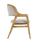 Chaises de salle à manger capitonnées en hévéa de style Mid-Century Modern, lot de 2