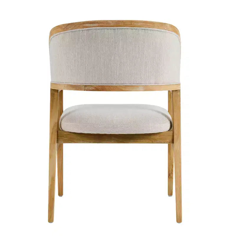 Chaises de salle à manger capitonnées en hévéa de style Mid-Century Modern, lot de 2