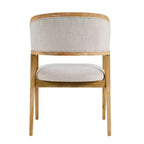 Chaises de salle à manger capitonnées en hévéa de style Mid-Century Modern, lot de 2