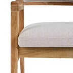 Chaises de salle à manger capitonnées en hévéa de style Mid-Century Modern, lot de 2