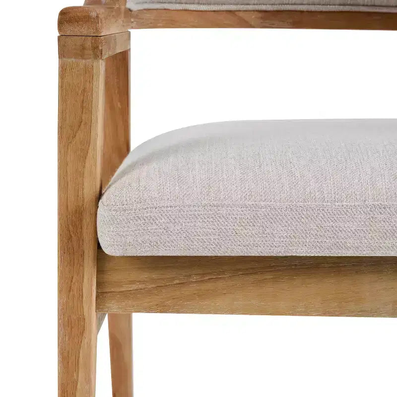 Chaises de salle à manger capitonnées en hévéa de style Mid-Century Modern, lot de 2