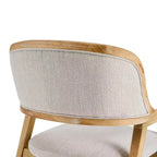 Chaises de salle à manger capitonnées en hévéa de style Mid-Century Modern, lot de 2