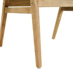 Chaises de salle à manger capitonnées en hévéa de style Mid-Century Modern, lot de 2
