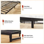 Cadre de lit plateforme en métal Queen Size avec arche, profil de 25,4 cm, lattes robustes