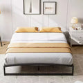 Cadre de lit plateforme en métal Queen Size avec arche, profil de 25,4 cm, lattes robustes