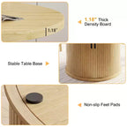 Table à manger ronde à pied central de 35,5 po avec étagère de rangement, base en bois, pour petit espace