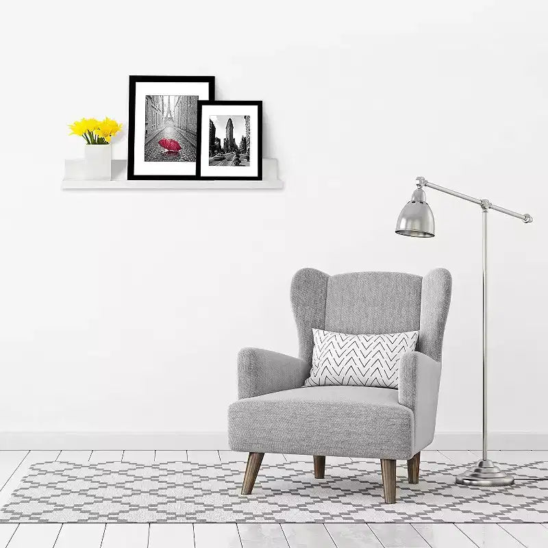 Étagère murale flottante, blanc, bois composite, 61 cm