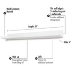 Étagère murale flottante, blanc, bois composite, 61 cm
