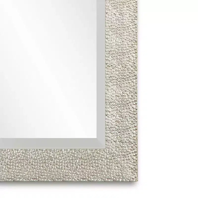 Miroir mural rectangulaire argent vieilli, 74 x 104 cm, verre biseauté
