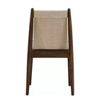 Chaises de salle à manger, fini noyer, ensemble de 2, bois d'hévéa, dossier tressé