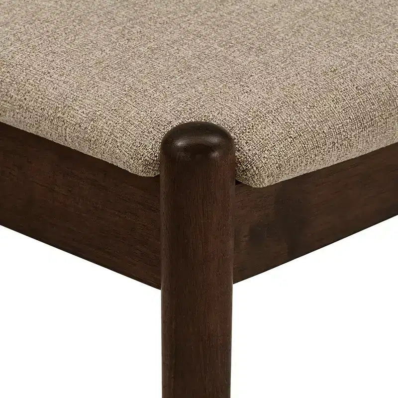 Chaises de salle à manger, fini noyer, ensemble de 2, bois d'hévéa, dossier tressé