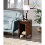 Table d'appoint rectangulaire en bois avec station de recharge intégrée, noir