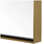 Miroir de courtoisie en laiton antique, arcade festonnée, 24" x 30,5", fixation murale