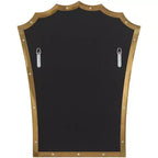 Miroir de courtoisie en laiton antique, arcade festonnée, 24" x 30,5", fixation murale