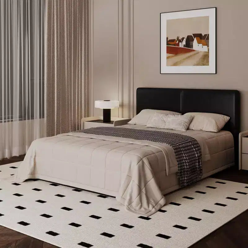 Cadre de lit plateforme rembourré avec support à lattes en bois pour chambre à coucher