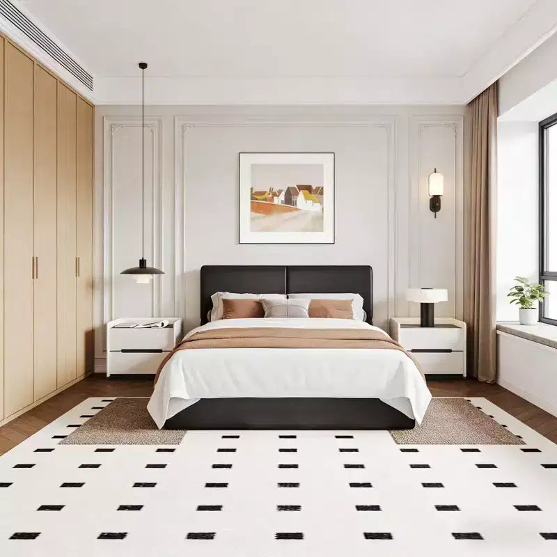 Cadre de lit plateforme rembourré avec support à lattes en bois pour chambre à coucher