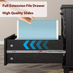 Bureau double en bois rustique avec 4 tiroirs classeurs, table d'écriture pour 2 personnes pour bureau à domicile