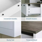 Meuble de rangement haut de cuisine de 180 cm avec station de charge, vaisselier de cuisine de 120 cm de large avec support pour micro-ondes, meuble de rangement pour garde-manger pour salle à manger