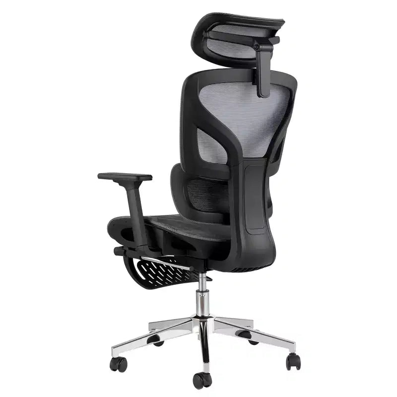 Chaise de bureau ergonomique en maille 3e génération - Accoudoirs réglables 4D, soutien lombaire et repose-pieds, chaise de bureau à dossier haut pour le bureau à domicile (1 paquet)