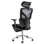 Chaise de bureau ergonomique en maille 3e génération - Accoudoirs réglables 4D, soutien lombaire et repose-pieds, chaise de bureau à dossier haut pour le bureau à domicile (1 paquet)