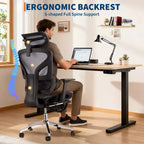 Chaise de bureau ergonomique en maille 3e génération - Accoudoirs réglables 4D, soutien lombaire et repose-pieds, chaise de bureau à dossier haut pour le bureau à domicile (1 paquet)