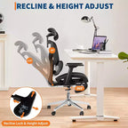 Chaise de bureau ergonomique en maille 3e génération - Accoudoirs réglables 4D, soutien lombaire et repose-pieds, chaise de bureau à dossier haut pour le bureau à domicile (1 paquet)