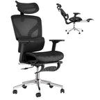 Chaise de bureau ergonomique en maille 3e génération - Accoudoirs réglables 4D, soutien lombaire et repose-pieds, chaise de bureau à dossier haut pour le bureau à domicile (1 paquet)