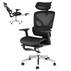 Chaise de bureau ergonomique en maille 3e génération - Accoudoirs réglables 4D, soutien lombaire et repose-pieds, chaise de bureau à dossier haut pour le bureau à domicile (1 paquet)