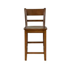 Tabouret de bar hauteur comptoir, bois d'hévéa noyer, dossier à lattes, hauteur d'assise 61 cm