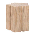 Table d'appoint en herbe tissée, Naturel, Silhouette pétale
