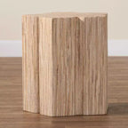 Table d'appoint en herbe tissée, Naturel, Silhouette pétale