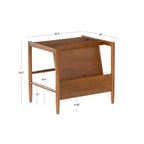 Range-revues Noyer, Bois d'hévéa massif, Rangement compact décoratif