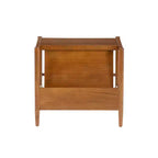 Range-revues Noyer, Bois d'hévéa massif, Rangement compact décoratif