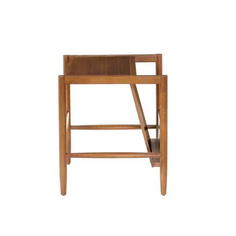 Range-revues Noyer, Bois d'hévéa massif, Rangement compact décoratif