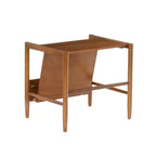 Range-revues Noyer, Bois d'hévéa massif, Rangement compact décoratif
