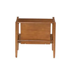 Range-revues Noyer, Bois d'hévéa massif, Rangement compact décoratif